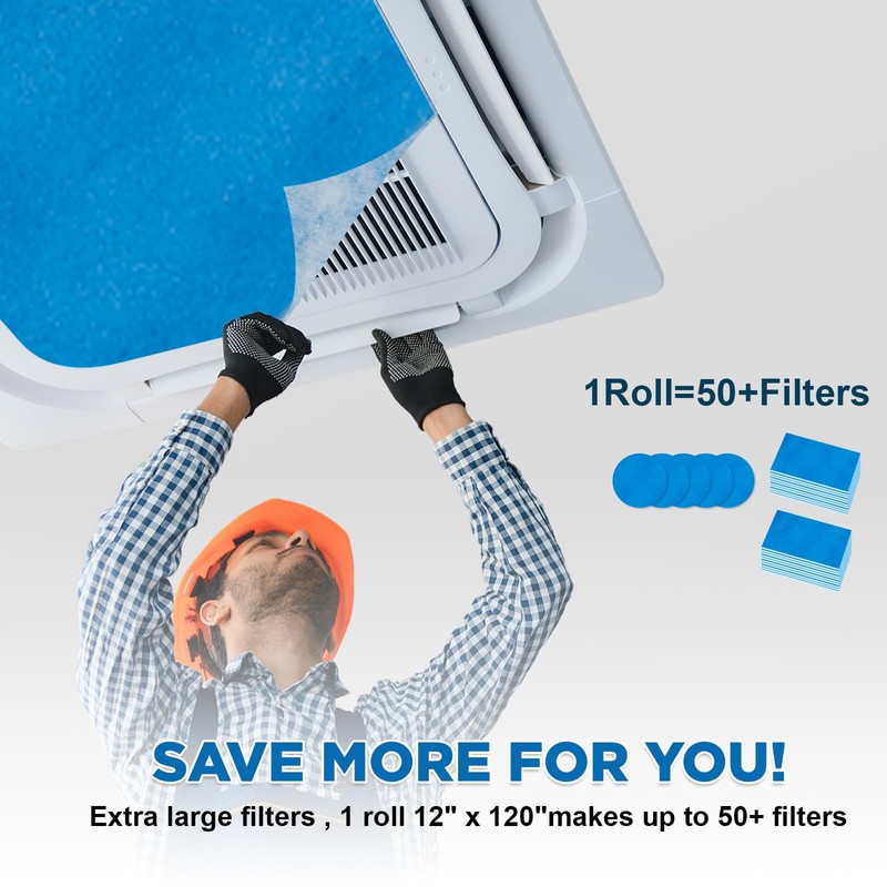 Air Vent Filters Roll, 120" x 12" Cut to Fit
