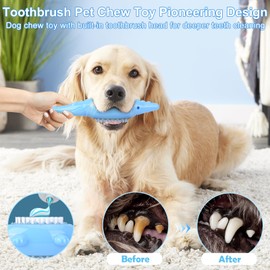 GOYJOY Dog Chew Toys for Aggressive Chewers,Indestructible Tough Durable Squeaky Interactive Dog Toys,Dog Chew Toys Dog Toothbrush Stick Teeth Cleaning Brush Dental for Medium Large Dog,(1 PCS)