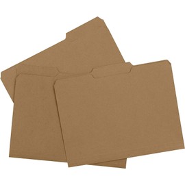 The File King 1/3-Cut Top Tab Kraft File Folders - Letter Size | Box of 100 | USA Made | Assorted Positions | 11-Point Fiber | Organize Home & Office Papers