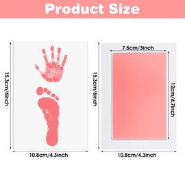 6-Pack Inkless Baby Handprint & Footprint Kit – Safe, Mess-Free Keepsake with 12 Blank Cards (Multi-Color: Black/Blue/Green/Yellow/Pink/Red)