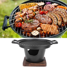 Asador de Carbón Coreano 3 en 1 Portátil - Parrilla + Ahumador + Estuche Térmico con Base Antivuelco - Ideal para Interiores/Exteriores, Camping y Jardín