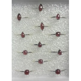 Natural Creations Sterling silver stackable ring size 4 Garnet