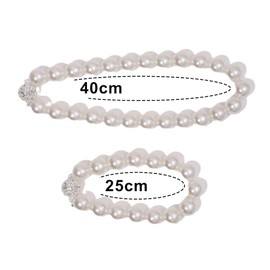 Set of 2 Curtain Tassels, Pearl, Hooks, Stylish, Strong, Magnet, Room Decoration, 9.8 inches (25 cm) / 15.7 inches (40 cm) Curtain Holder (15.7 inches (4