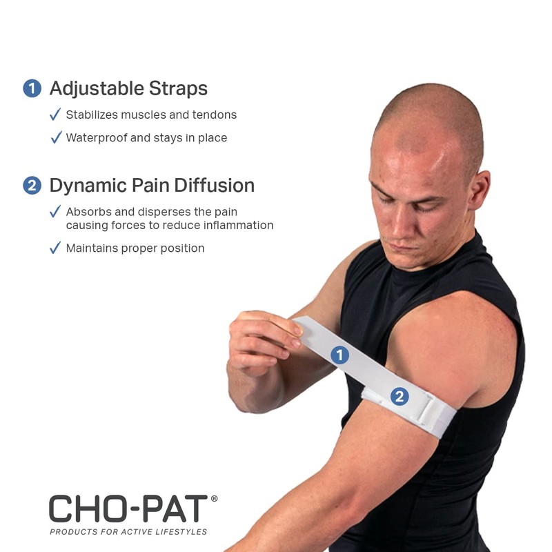 Cho-Pat Upper Arm Strap, Waterproof Swimmer's Arm Brace for Bicep