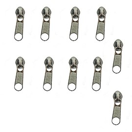 Hand PB09 A No. 5 Silver Basic Zip Pull with Head Slider – pack of 10
