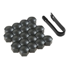 20Pieces Wheel Nut Decorative Cap,Wheel Bolt Nut Caps for 17mm Screws+1 Tool Screw Dust Protective Caps Gray