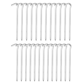 QWORK 25 x Tent Pegs, 18 cm, Robust Aluminium Pegs, Ground Anchors for Normal Ground