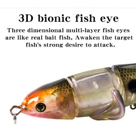 Topwater Lures, JAZALIC Propellers Fishing Lure with Three-Pronged Hooks and Ring, Floating Minnow Bass Bait Top Water Pencil Plopper Lures Freshwater Or Saltwate R (4.3 in, 0.85oz)