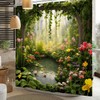 Kzzfqxb 165x180cm Shower Curtains with Plastic Hooks, Lush Green Wonder