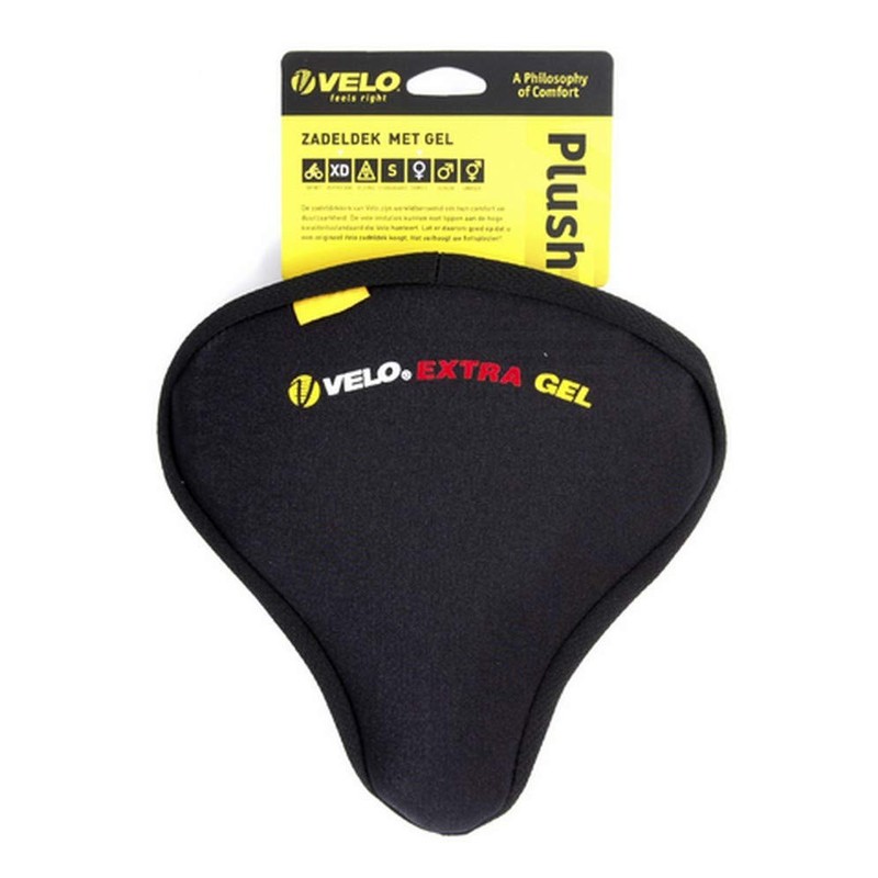 Velo Jungen Sattelüberzug Plush, Extra Gel, DaHerren, Schwarz, S
