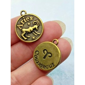 unbrand 12 pieces - Antique Bronze ARIES Zodiac Constellation  Charms Pendants Dangles