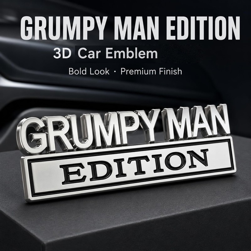 2pcs Grumpy Man Edition Emblem Badge Car Sticker for Universal