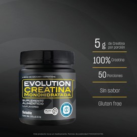Combo EVOLUTION: Proteína de Suero de Leche WP100 Nuez (1400g) + Creatina Monohidratada (250g) Whey Protein 18 Aminoácidos, Sin Gluten, Sugar Free Pre y Post Workout