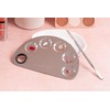 PALETA DE ACERO INOXIDABLE PARA MEZCLA DE MAQUILLAJE CON ESPATULA