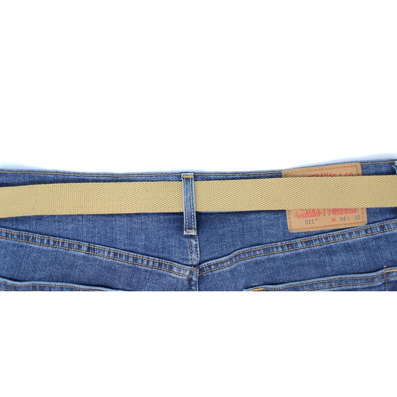 BC Belts Tan Web Belt with Buckle Military Style