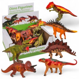 MIJOMA Dinosaurier Figuren 12er Set – realistische Dino Spielfiguren ca. 20 cm – 6-Fach Sortiert – Kunststoff Dinosaurier Spielzeug für Kinder
