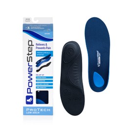 PowerStep ProTech Low Arch Orthotic Inserts - Overpronation & Plantar Fasciitis Inserts for Rigid Arch Support - Medial Grade Orthotics for Low Arches + Flat Feet (M 12-13)