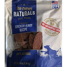 Title - Top Chews 100% Natural Dog Treats Chicken Jerky Recipe 48 OZ (3 LB), Model Number: chicken food
