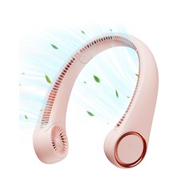 Gaiatop Portable Neck Fan Rechargeable, Hands-Free 360° Cooling, 17hrs Runtime, Battery Powered Personal Wearable Fan, Summer Outdoor Travel Essentials, Birthday Gifts for Women Mom Girls, Pink