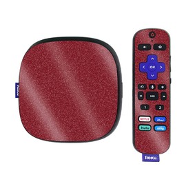 MightySkins Glossy Glitter Skin Compatible with Roku Ultra HDR 4K Streaming Media Player (2020) - Solid Burgundy | Protective, Durable High-Gloss Glitter Finish | Easy to Apply | Made in The USA