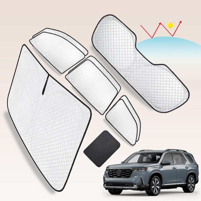 KMF 8pcs Thicken Sun Shades for Honda Pilot 2016-2022 Accessories,