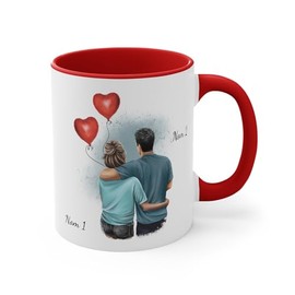 Personalisierbare Tasse mit Vornamen und Illustration – Erstellen Sie Ihren Charakter – originelles Geschenk zum Valentinstag – Liebeserklärung – Tasse Kaffee Tee personalisiert Paar – Geschenkidee –