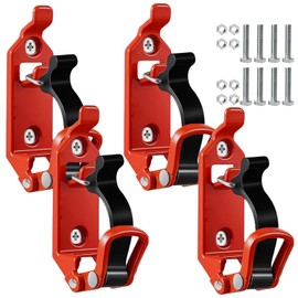 Pack of 4 Shovel Holders for Roof Racks, Roof Rack Accessories with Tension Lock and Rubber Metal Clamps for Trucks, Cars and Boats, Heavy Duty Wall Mounting Brackets for Tools