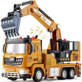 Tacobear Construction Site Vehicles Toy Set, 1:40 Metal Construction Vehicles Truck Car Toy Children Construction Site Vehicles with Sound and Light Truck Toy Gift Boys 3 4 5 6 Years (Concrete Mixer)