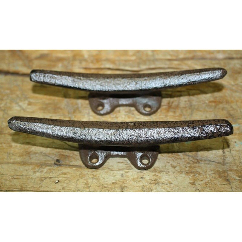 Vintage 2 Cast Iron Antique Style Boat Cleats Coat Hooks