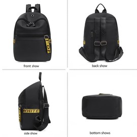 Backpack Handbag Women's Modern Elegant City Backpack Small Backpack Handbags Women Daypack Waterproof Backpacks Black Sporty Daypack Anti Theft Girls Bag for Travel Hiking, black
