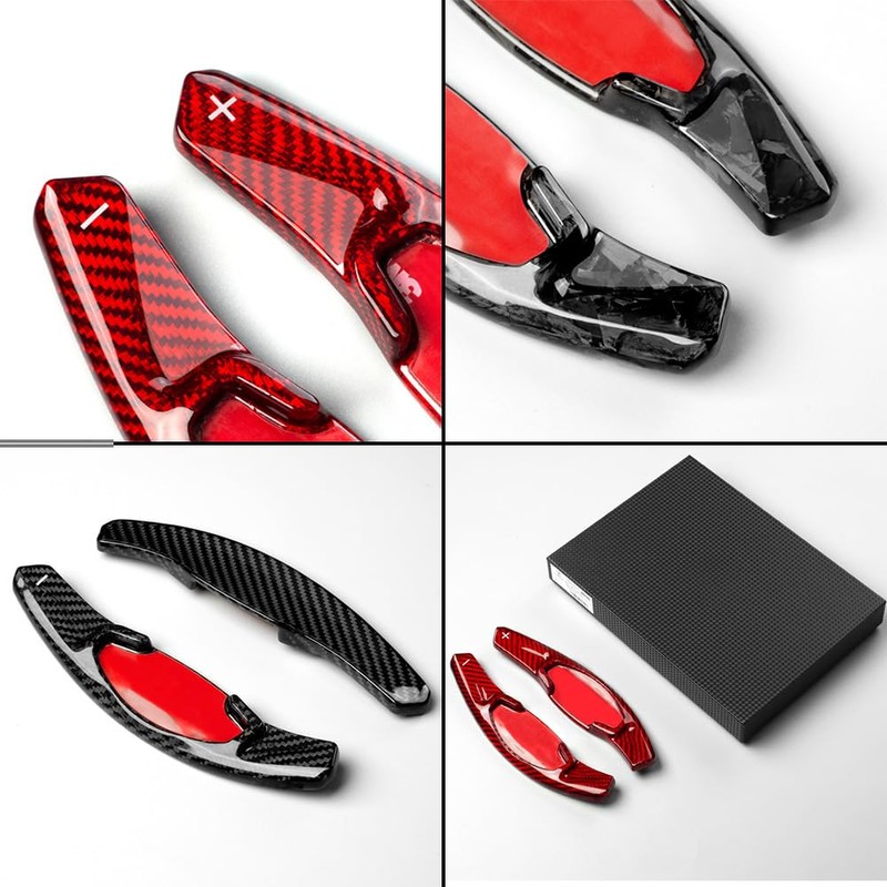 Carbon fiber Car steering wheel paddle shift extension stickers for