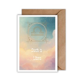 WBdesignz Grußkarte mit Umschlag Sternzeichen Waage – Geburtstagskarte „Such a Livra“ Wolken Motivation Aufmerksamkeit Inspiration Spiritualität Astrologie (DIN A6)