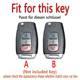HIBEYO Flip Key Car Key Case Fits SsangYong Tivoli Rexton Korando C Kyron 2 Sanka Actyon Protective Key Case Key Case Key Box Remote Key Flip B Black