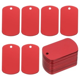 PATIKIL Metal Engraving Blank Tags, 60 Pcs Rectangle Aluminum Blank Tags Metal DIY Tags with Hole for Engraving Stamping Jewelry Bracelet Necklace DIY Craft Making, Red
