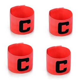 Wendy Mall 4Pcs Colorful Football Soccer Player Sport Flexible Sports Adjustable Bands Captain Armband for Kids and Youth (Pink)
