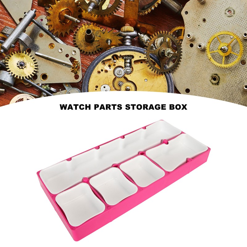 Watch Parts Storage Box 5 Compartments Portable Dustproof Multipurpose Watch