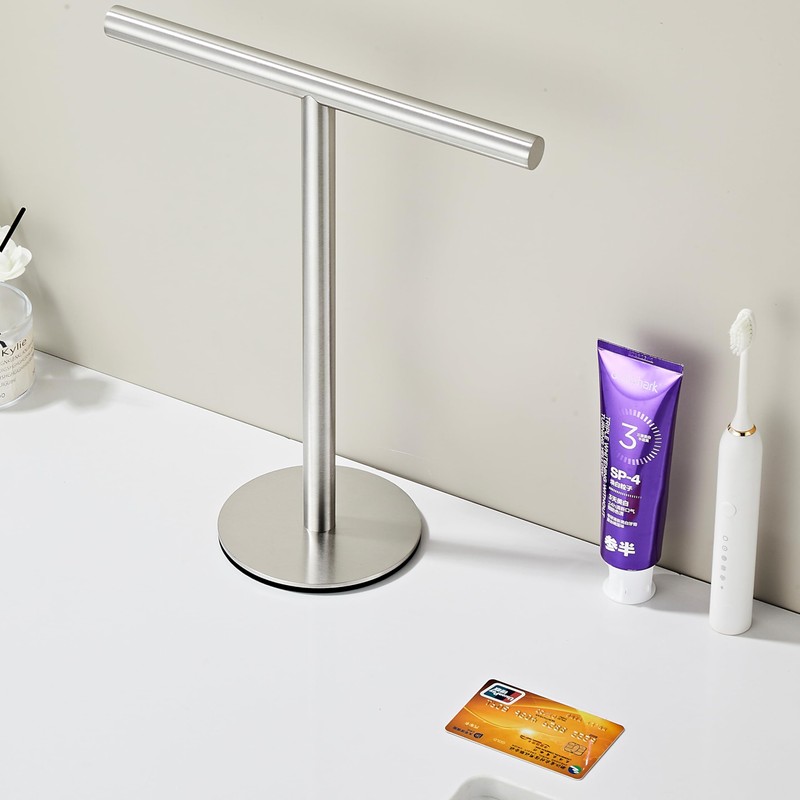 Bath Hand Towel Holder Standing, 13 Inch T-Shape Towel Bar