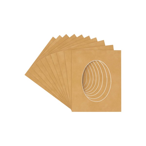 3x5 Mat For 6x7.5 Frame - Precut Beige Suede Oval