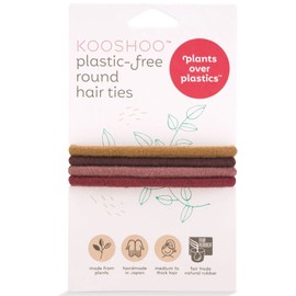 Kooshoo Round Mondo Plastic-Free Hair Ties 4 Pack, Warm Earth