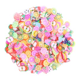 Operitacx 300-Piece Clay Disc Fruit Set Nail Art Decorations for Nail Art at Home / Use a Box of Bright Colours and Shapes