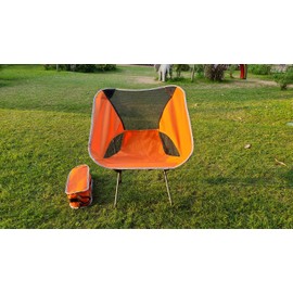 Vortex ZDY Lightweight 1.5kg Portable Folding Durable Easy to Store Small Simplicity High Bearing Weight Camping Chair for Outdoor, Backpacking, Garden, Picnic, Fishing and Indoor use.(Orange)
