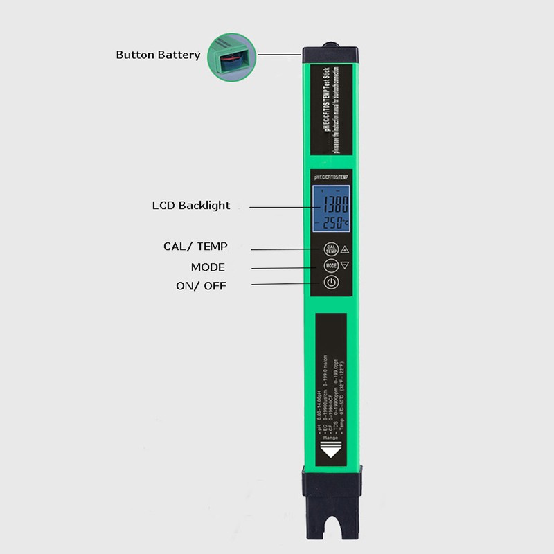 5 in 1 Digital PH Meter Bluetooth PH EC TDS