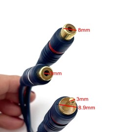 JZK 2Pcs 20cm Y Splitter Cable 1 Male RCA Plug to 2 Female RCA Socket Connectors for Home Audio Video AV, Home theater, Power Amplifier, Tube Amplifier and Speakers