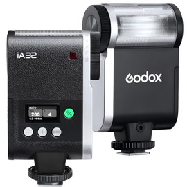 Godox IA32 Camera Flash Mini Flash for Canon Sony Nikon Fuji Olympus Ricoh GR3, GN15, S1/S2 Dimming, Cycle Time 2.5 Second, 8 Power Levels (1/128 to 1/1), 6200K±200K Color Temperature