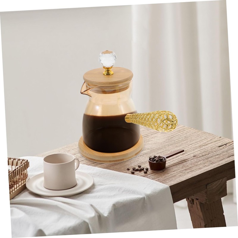 Ipetboom Insulated Borosilicate Glass Coffee Kettle with Side Handle Elegant