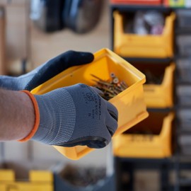 Gebol Master Flex Eco Work Gloves with Nitrile Coating for a Secure Grip Nitrile Gloves for Workshop and Garden for Men Size XL (Size 10) Grey 1 Pair