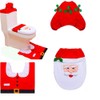 SHATCHI Christmas Santa Toilet Seat Cover and Mat Bathroom Set