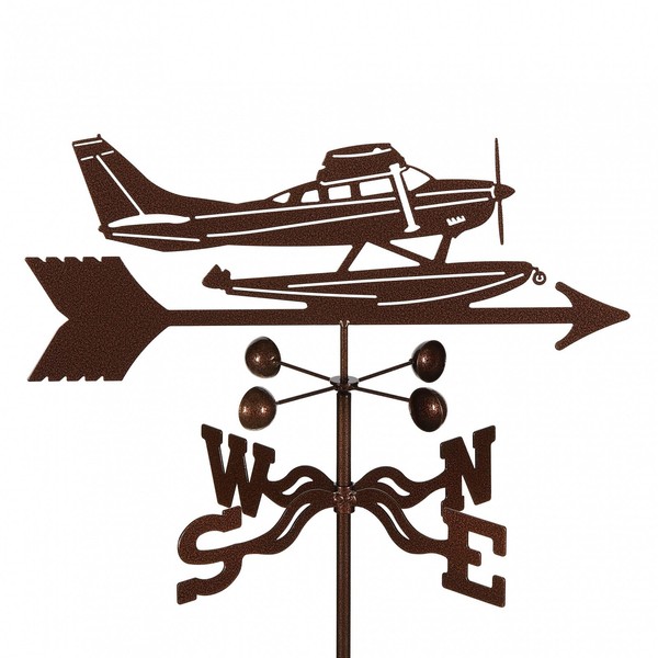 EZ Vane Seaplane Airplane Weathervane — Post Mount, Wind Cups,