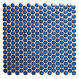 Mosaic Knob Plain Cobalt Blue Glossy Ceramic Mosaic