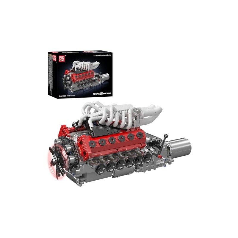 Mould King 10210 V12 Engine Model Kit that Works, Build